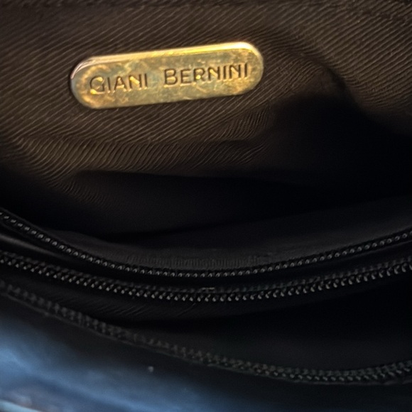 Gianni Bernini black leather shoulder bag purse - Picture 6 of 7